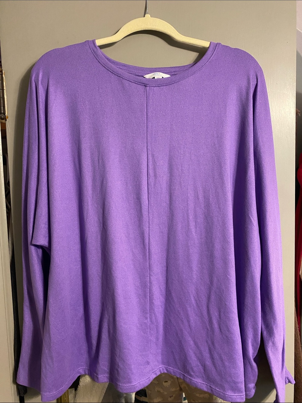 Time and Tru Purple Crewneck Long Sleeve Shirt